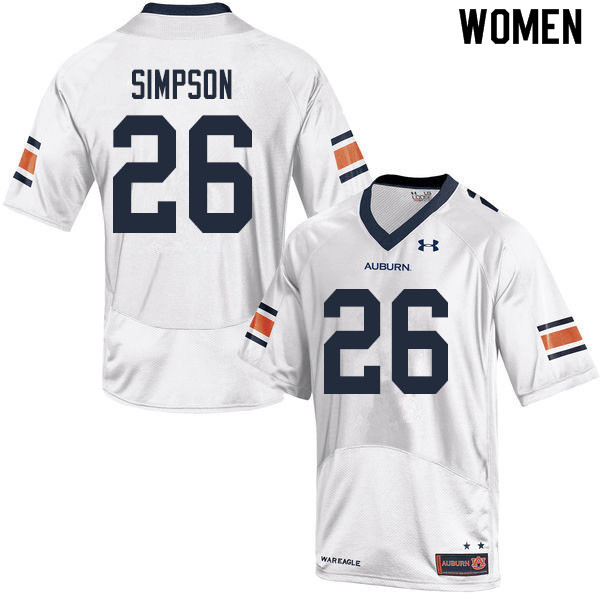 Women #26 Jaylin Simpson Auburn Tigers College Football Jerseys Sale-White